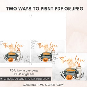 Editable A Baby is Brewing Halloween Baby Shower Invitation Bundle, Gender Neutral Halloween Baby Shower Invite Set, Witch Baby Shower, 0489 image 7
