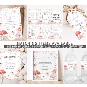 a set of wedding items including a water bottle and a card