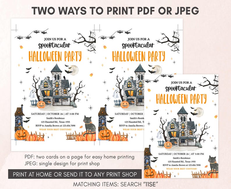 Halloween Party Invitation Template