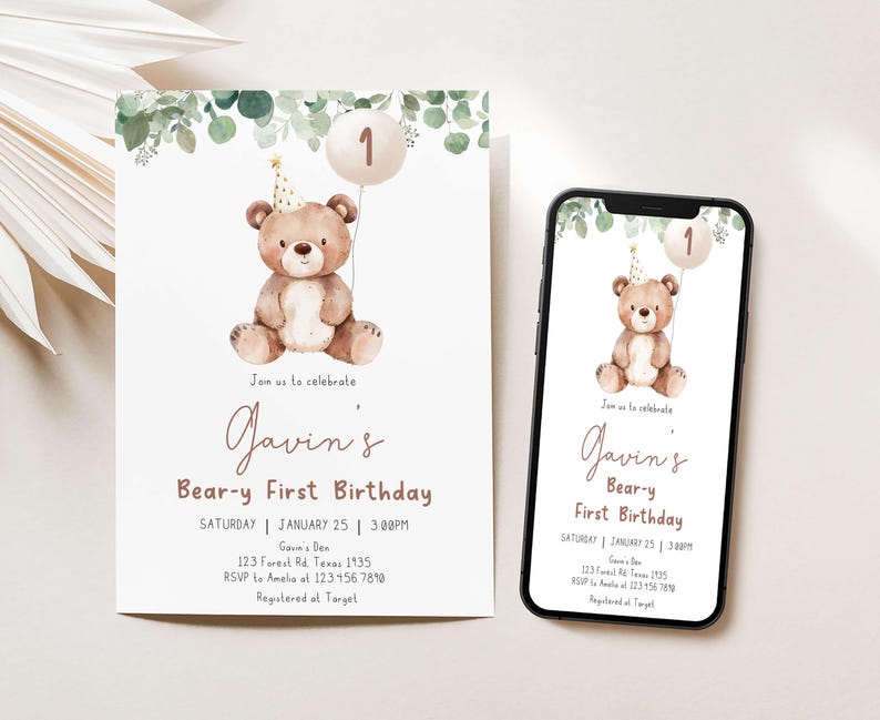 Teddy Bear Birthday Invite