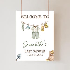Editable Locally Grown Baby Shower Welcome Sign, Farmers Market Baby Shower Welcome Poster, Homegrown Fruit Veggies Boho Baby Shower, 01081