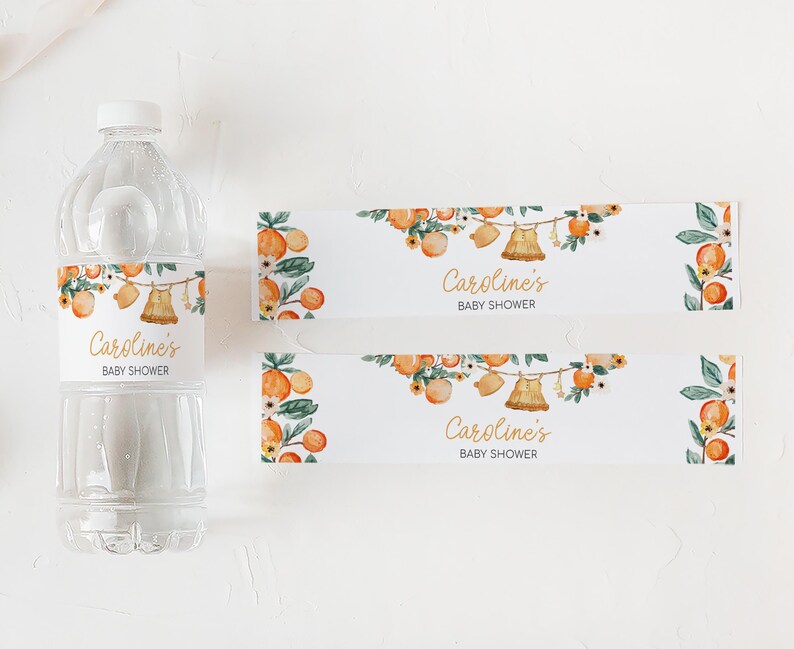 A Little Cutie Baby Shower Water Labels