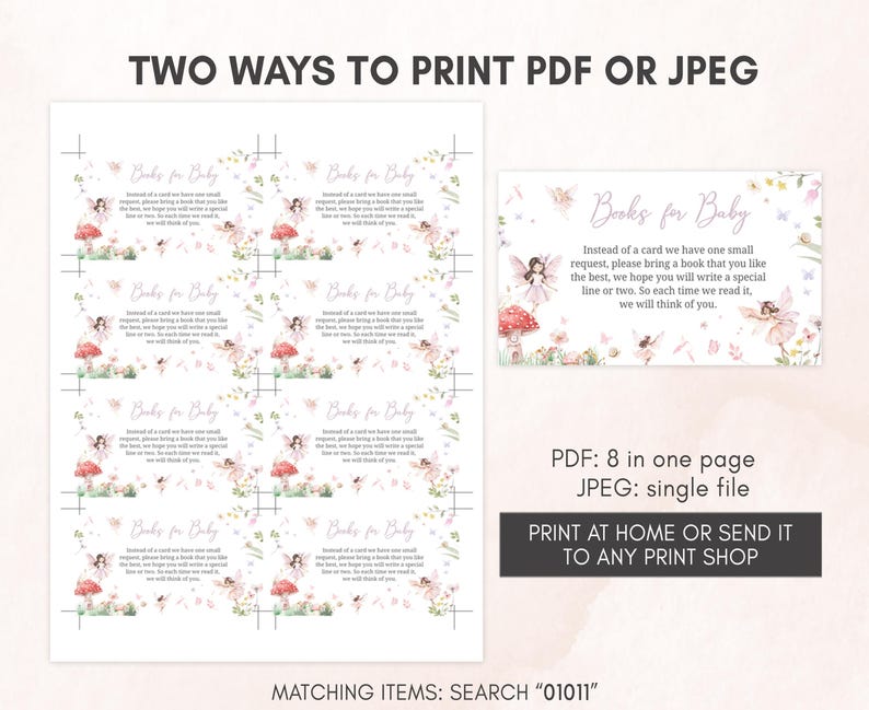 Girl Fairy Baby Shower Books for Baby