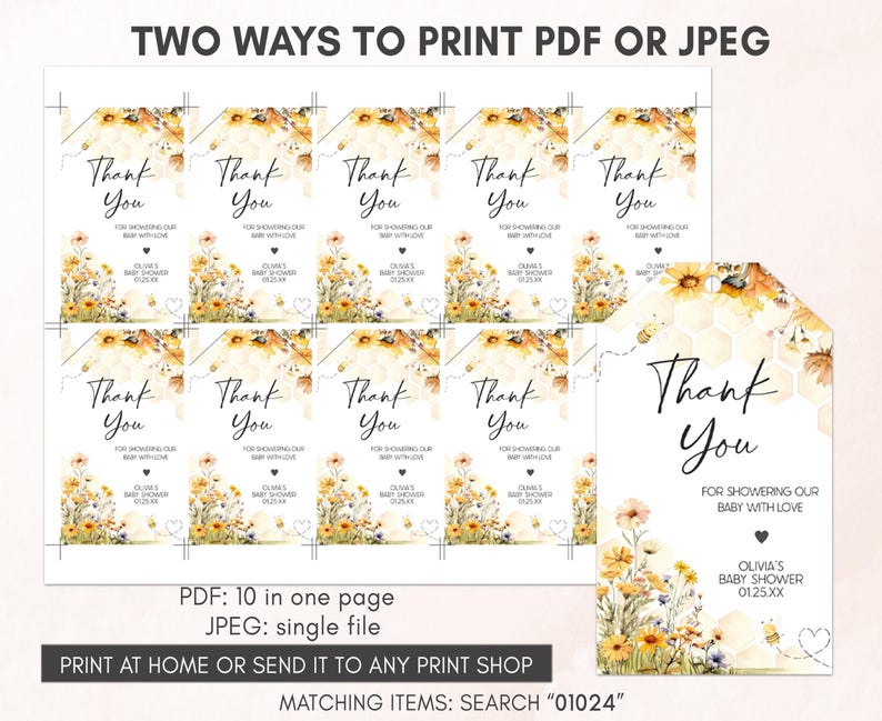 two ways to print a thank you card