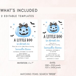 Blue A Little Boo Invitation Template