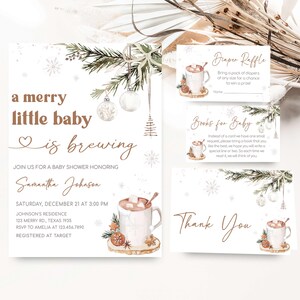 Merry Little Baby Invitation Set