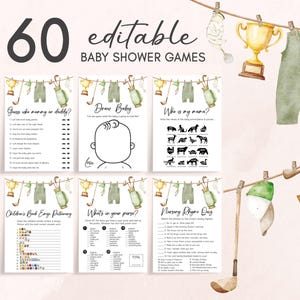Editable Golf Baby Shower Games Bundle, Little Putter is on the Way Boy Baby Shower Game Pack, Let&#39;s Par-Tee Golf Couple Shower Game, 01054