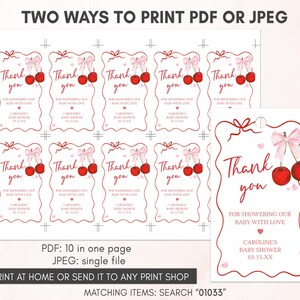 two ways to print a cherry themed thank card