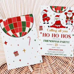 two christmas party flyer templates with santa clause
