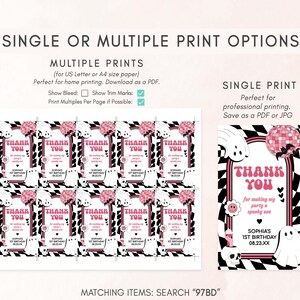 a pink and black thank you card for a wedding