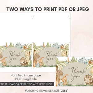 two ways to print a thank card for a baby shower