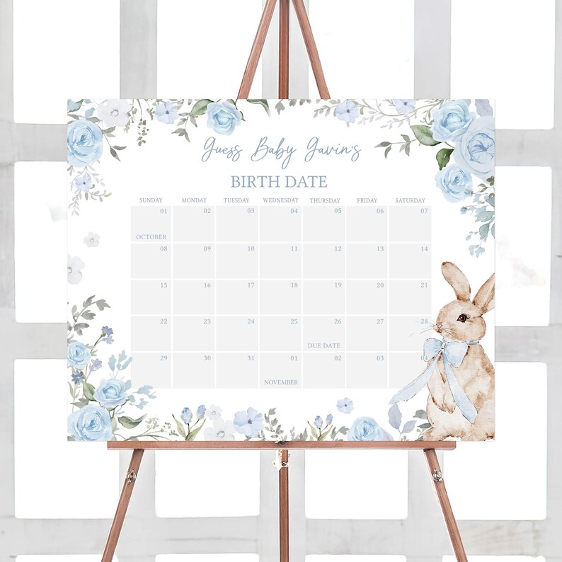 Boy Bunny Calendar