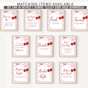 a bunch of cards that have cherries on them