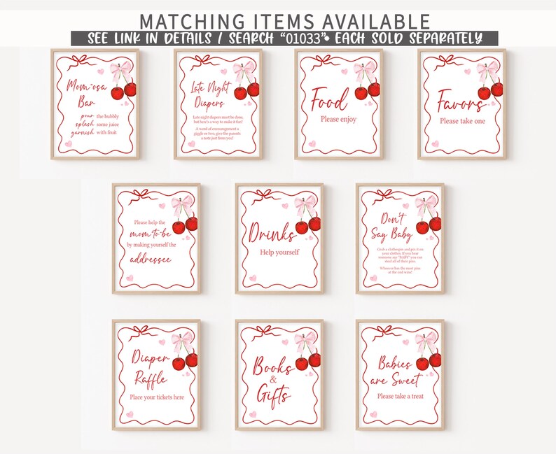 a bunch of cards that have cherries on them