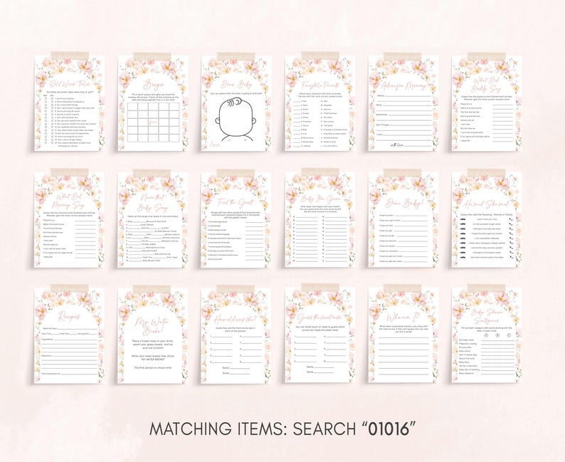 Editable Baby in Bloom Baby Shower Games Bundle, Wildflower Spring Baby Shower Game Pack, Girl Floral Baby Shower, Baby in Bloom Games 01016 image 3