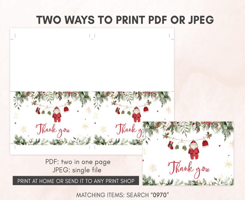 Christmas Baby Thank You Card