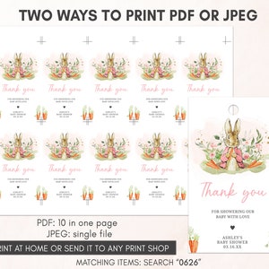 two ways to print a thank card for a baby shower