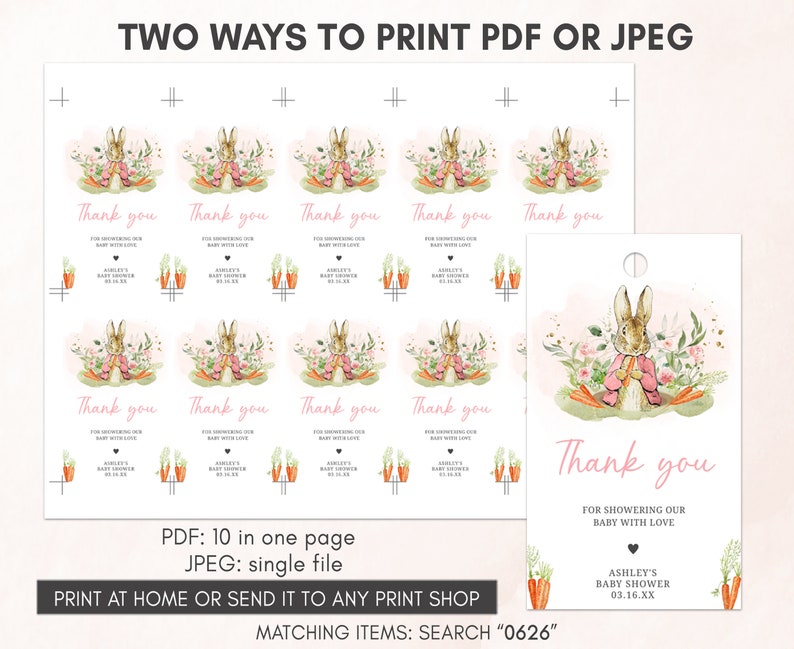 two ways to print a thank card for a baby shower