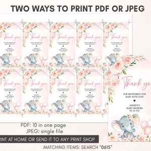 two ways to print a baby elephant baby shower