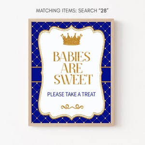 Königliches Baby Shower Zeichen, Prinz Baby Shower Babies sind süß Zeichen, Kleiner Prinz-Baby-Dusche-Tisch Zeichen, Digitale Datei, Sofort-Download 28
