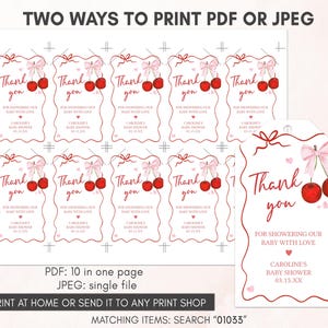 two ways to print a cherry themed thank you card