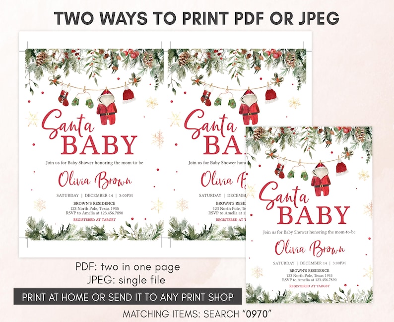 Santa Baby Clothes Invitation