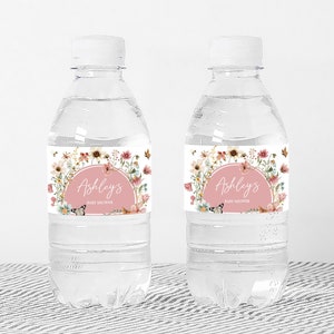 a bottle of water with a label on it