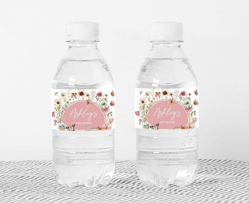a bottle of water with a label on it
