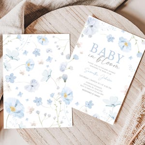 Blue Baby in Bloom Invite