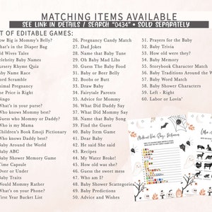 Editable Halloween Baby Shower Due Date Calendar, Gender Neutral A Little Boo Baby Shower Calendar, Spooky Fall Birthday Prediction 0434 image 4