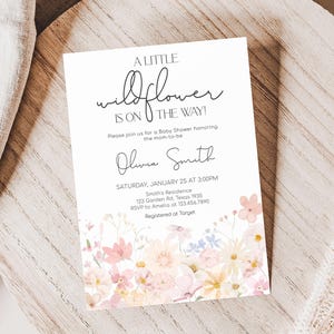 A Little Wildflower Baby Shower Invitation
