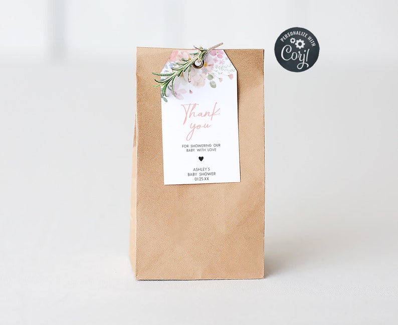 Baby in Bloom Baby Shower Favor Tags