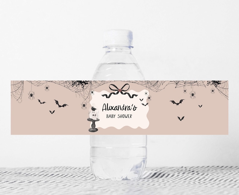 a bottle of water with a label on it