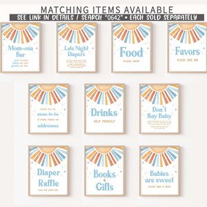 Bearbeitbares Sunshine-Babyparty-Spielepaket, hier kommt das Sohn-Babyparty-Spielpaket, Blue Boy Boho Sunshine-Babyparty-Spielvorlage, 0642 Bild 6
