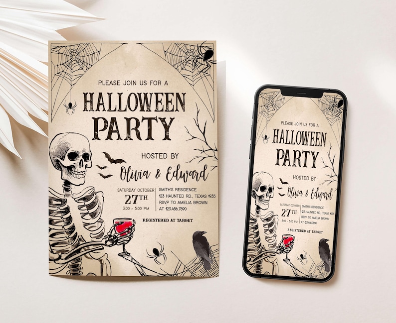 Vintage Halloween Invites