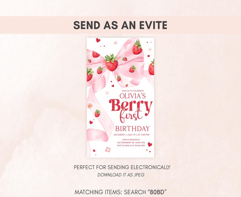 Berry First Birthday Evite