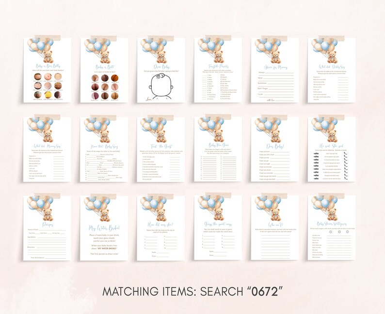 a bunch of cards with a teddy bear on them