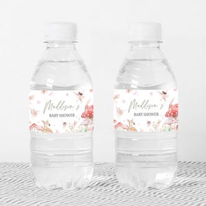 Fairy Baby Shower Water Bottle Label