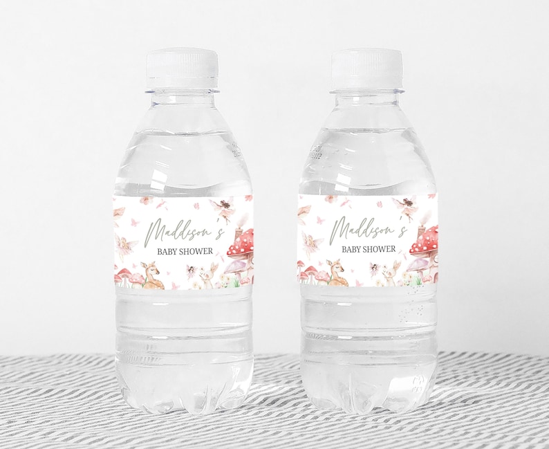 Fairy Baby Shower Water Bottle Label