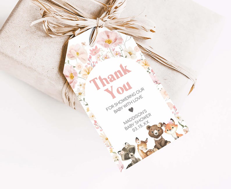 a gift wrapped in brown paper with a tag on it