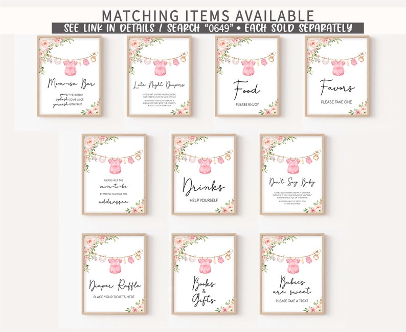 Editable Girl Baby Clothes Baby Shower Bottle Label, Pink Boho Baby Shower Water Labels, Sweet Baby Girl Baby Shower Bottle Stickers, 0649 image 6