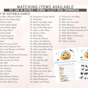Blue Minimalist A Little Boo Baby Shower Games Bundle