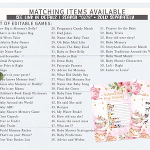 Editable Tea Party Baby Shower Due Date Calendar, A Baby is Brewing Baby Shower Calendar, Pink Floral Baby Shower Birthday Prediction, 0279 image 4
