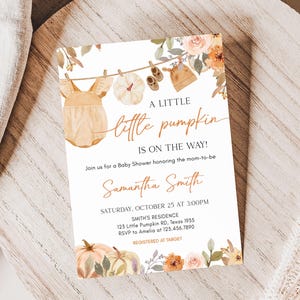 a little pumpkin baby shower is on the way