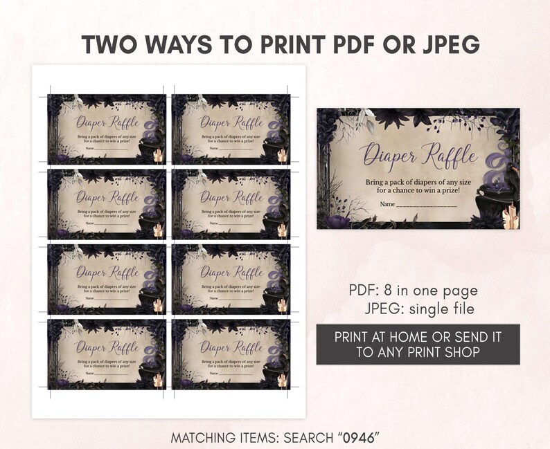 Gothic Halloween Diaper Raffle