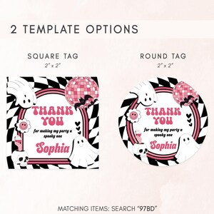 two thank you tags for a birthday party