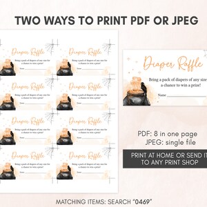 Editable A Baby is Brewing Halloween Baby Shower Invitation Bundle, Gender Neutral Halloween Baby Shower Invite Set, Witch Invitation 0469 image 5