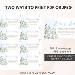 two ways to print a baby elephant baby shower