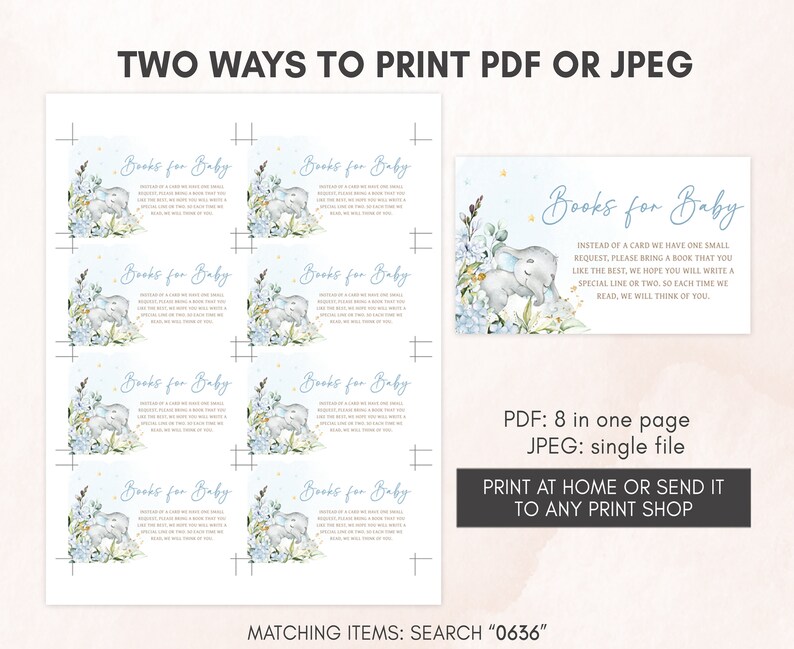 two ways to print a baby elephant baby shower