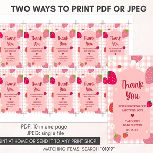 two ways to print a strawberry baby shower